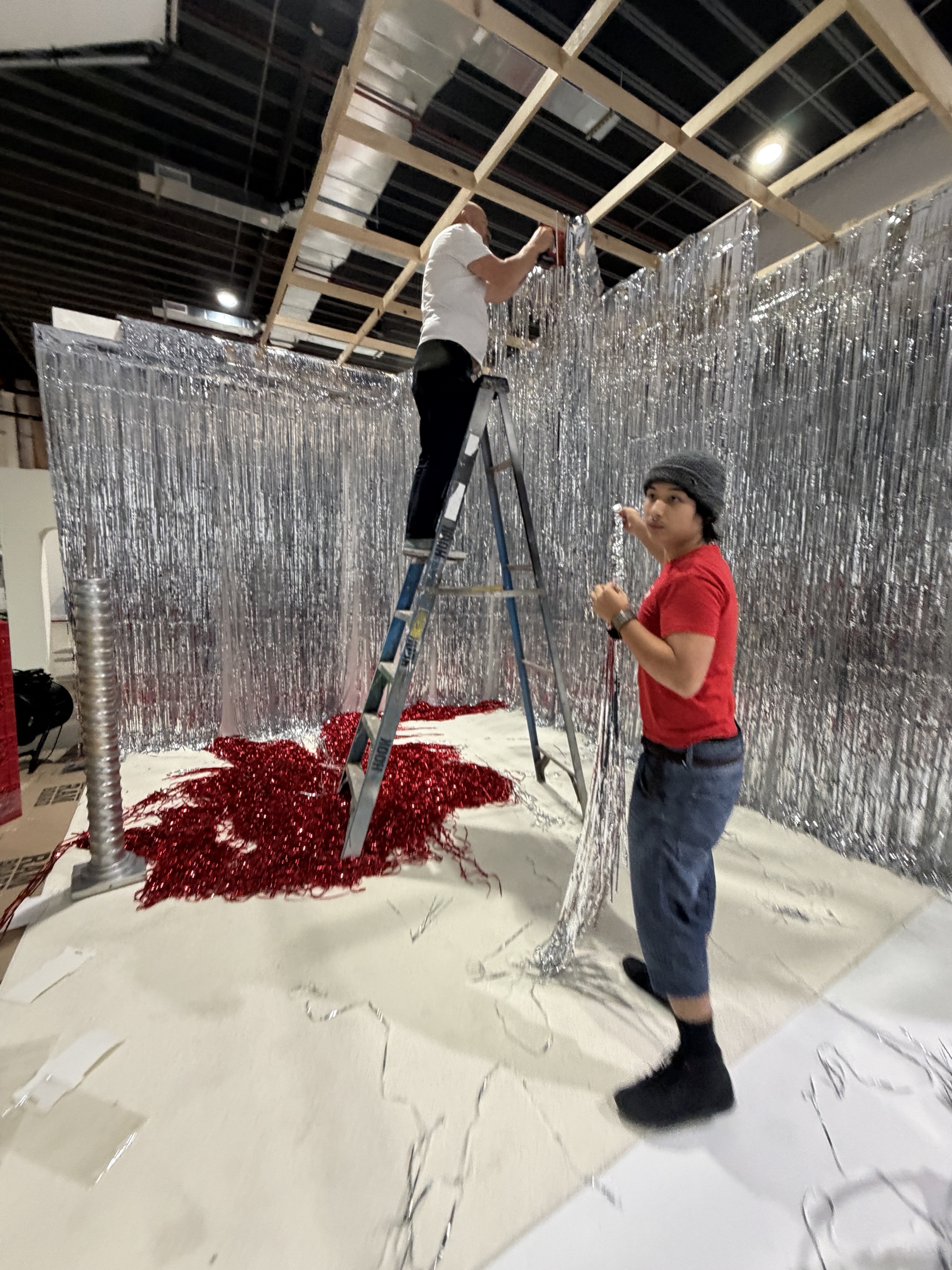 Installing the silver fringe