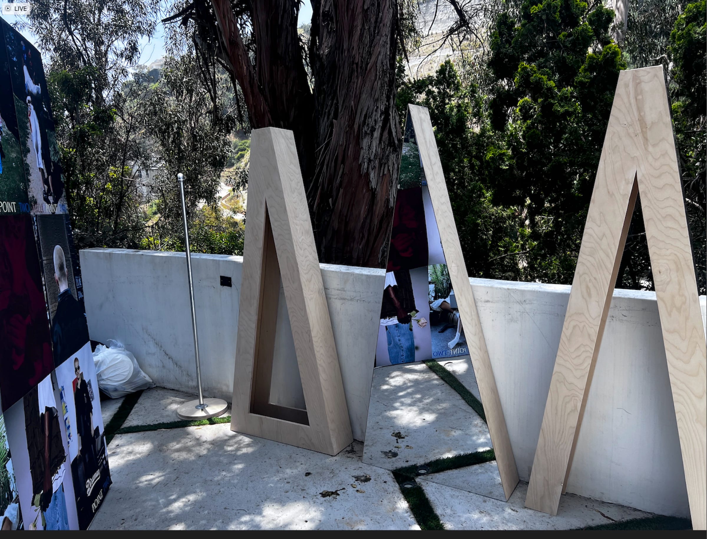 Sculptural forms in an outdoor setting