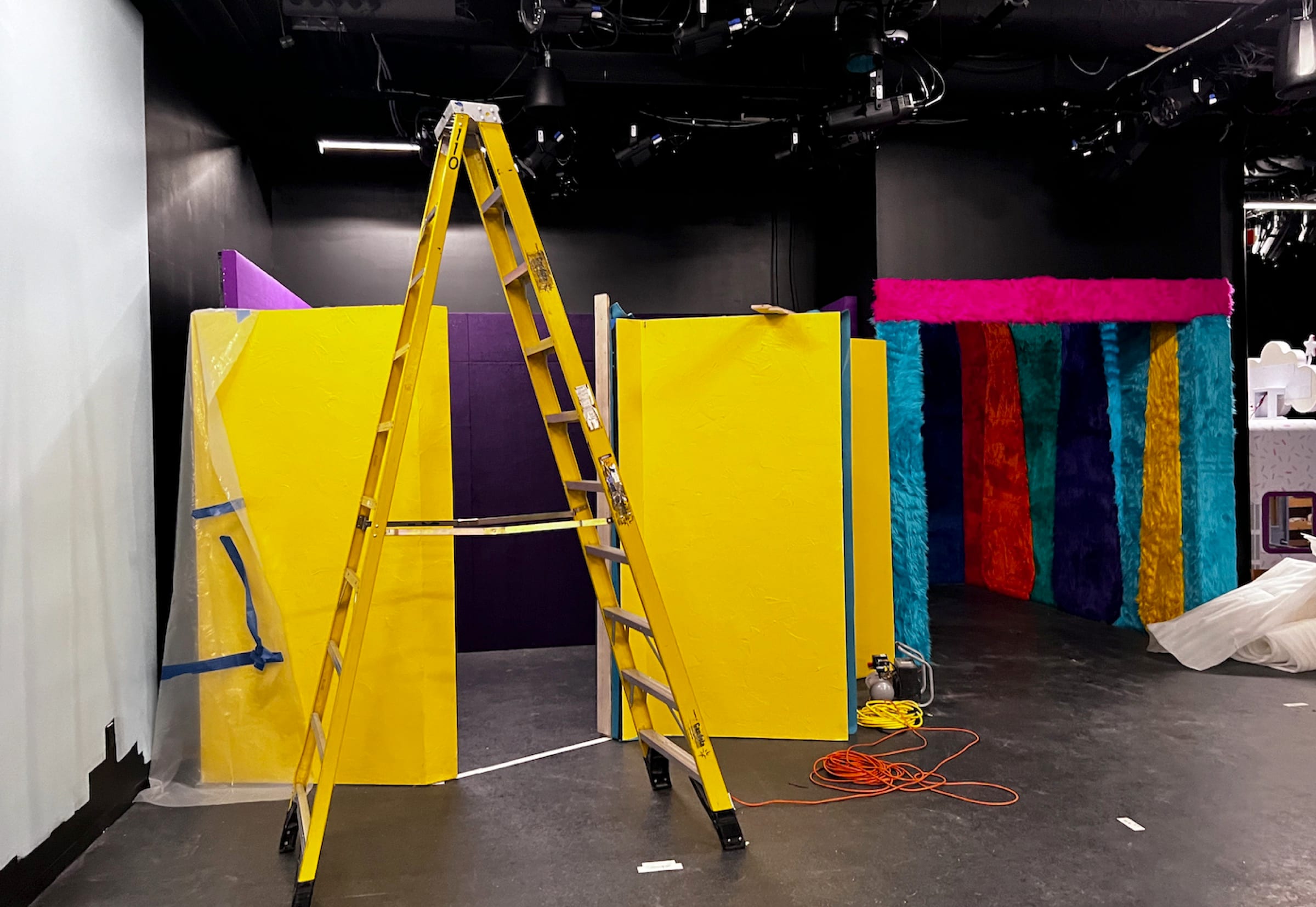 Graphic walls during installation